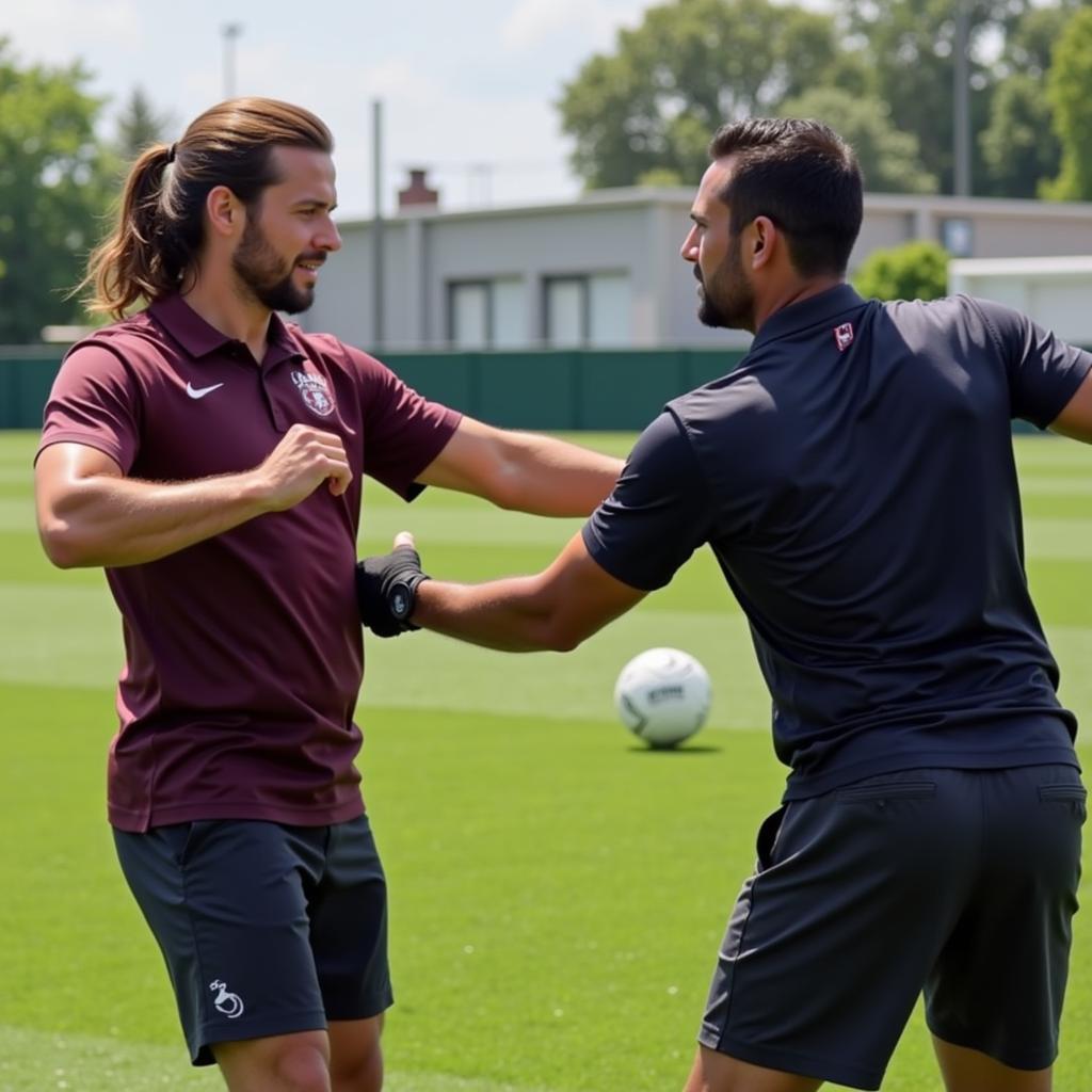 Haaland and Alvarez training together