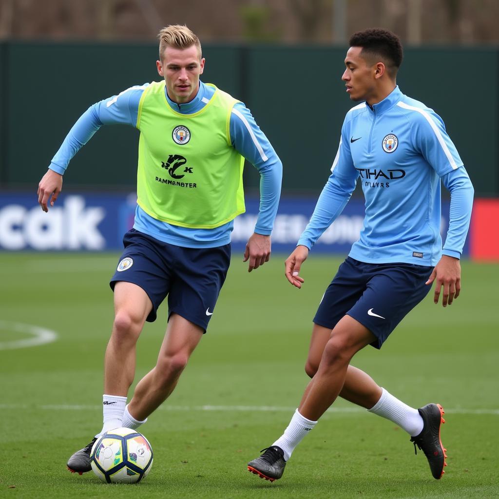 Haaland and Alvarez in a Training Session