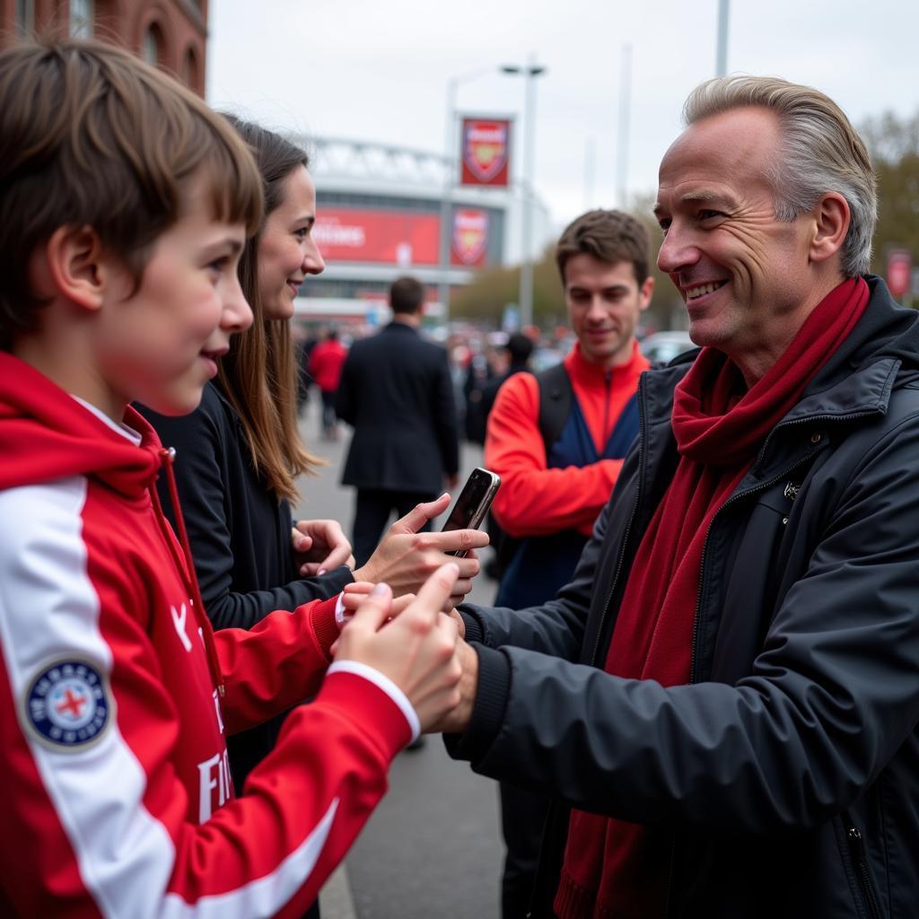 Haaland greets Arsenal fans