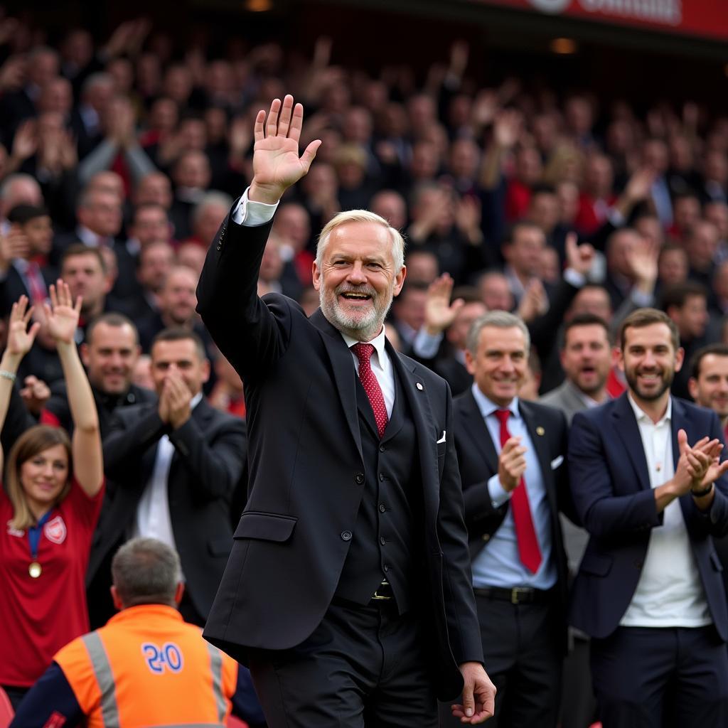 Haaland Acknowledging Cheering Arsenal Fans