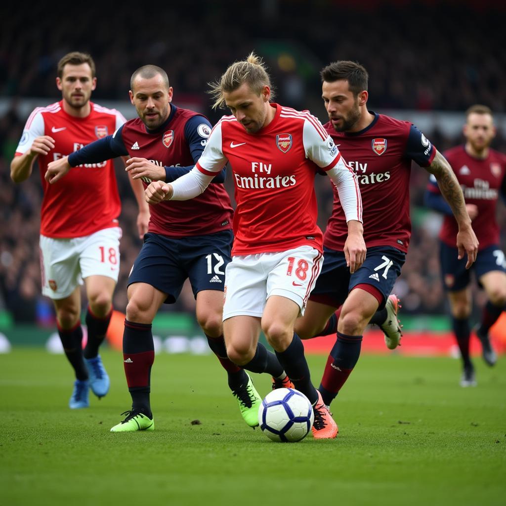 Haaland in action against Arsenal