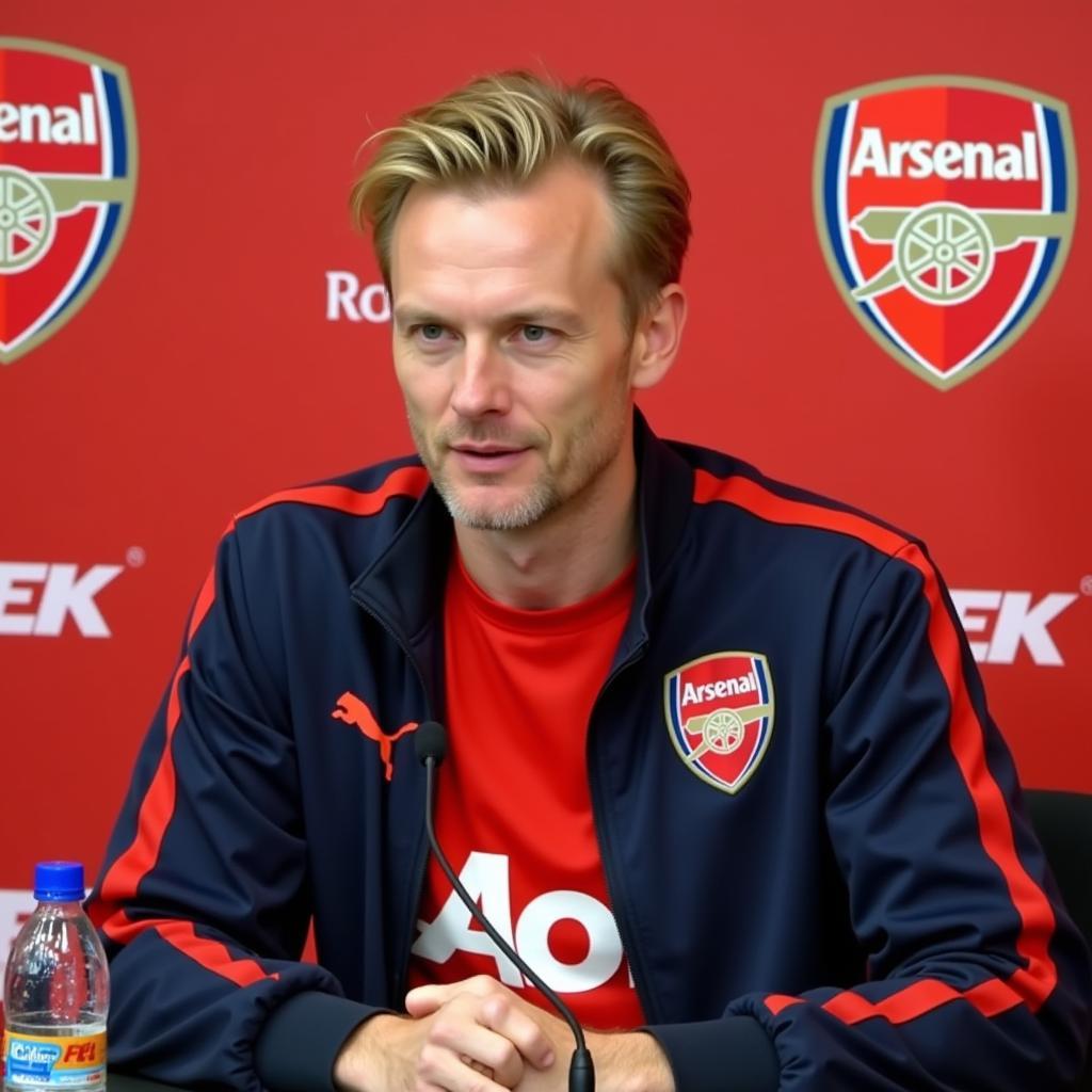 Haaland at an Arsenal press conference