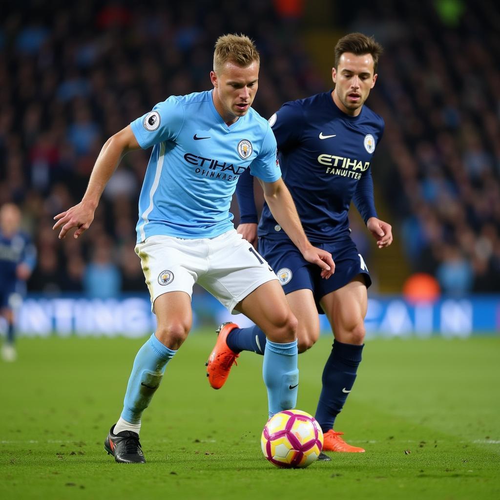 Erling Haaland Providing an Assist for Manchester City