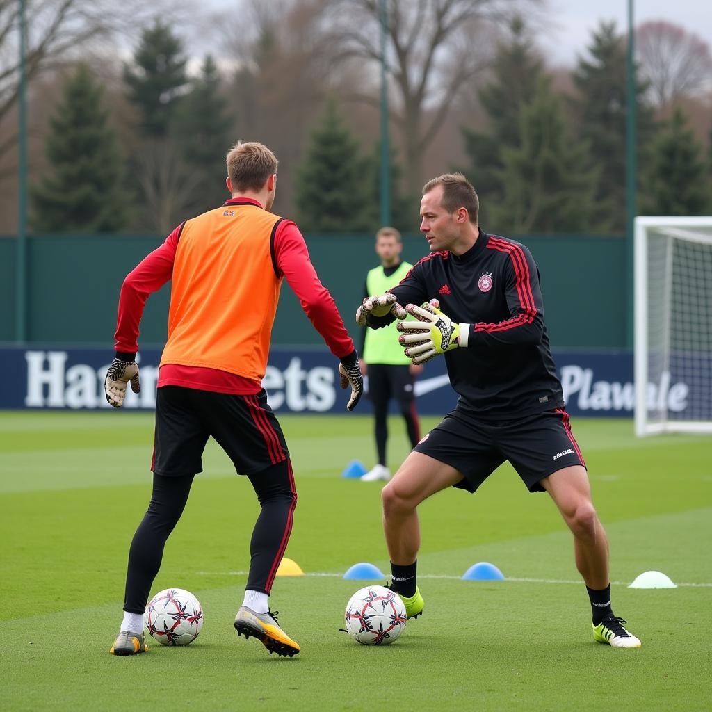 Haaland training with Bayern Munich players