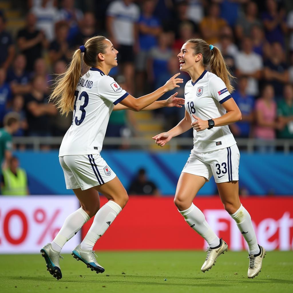 Haaland and Bellingham celebrating a goal