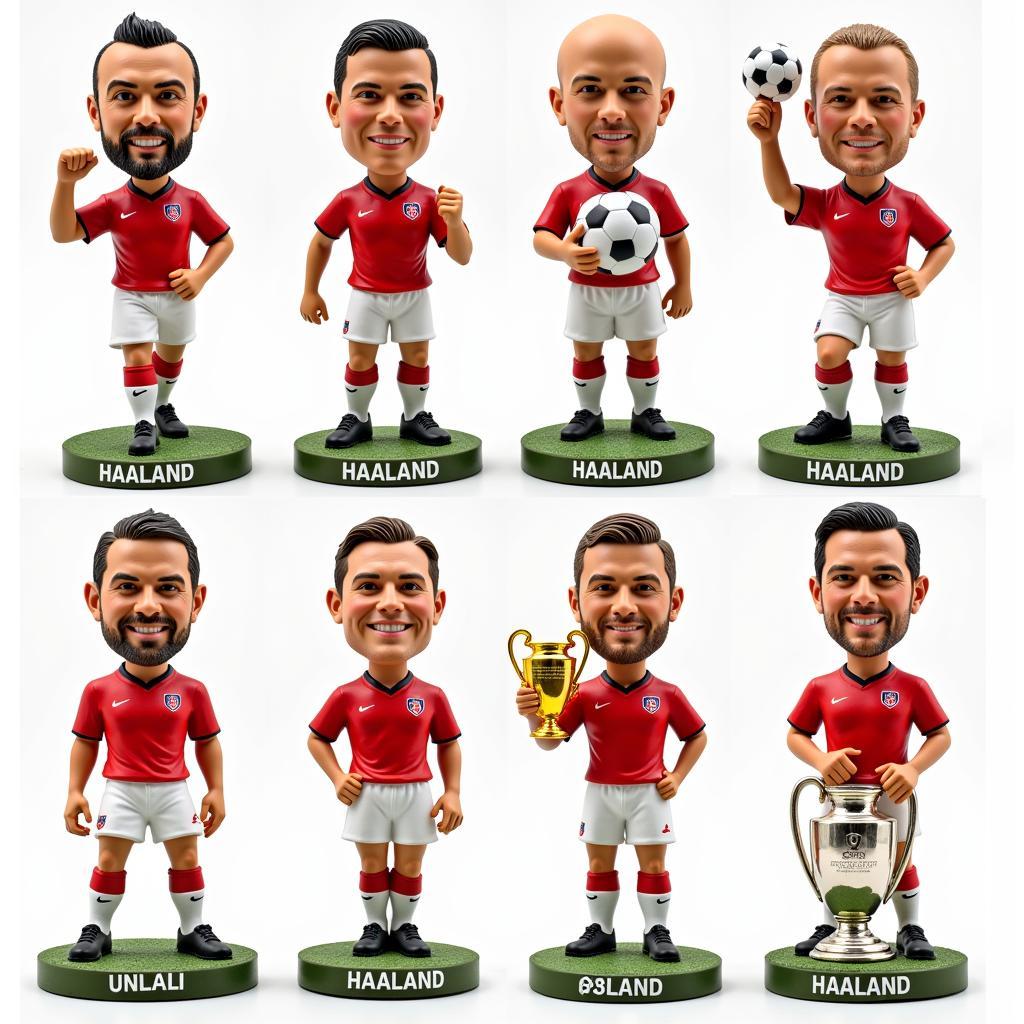 A Collection of Various Haaland Bobble Heads