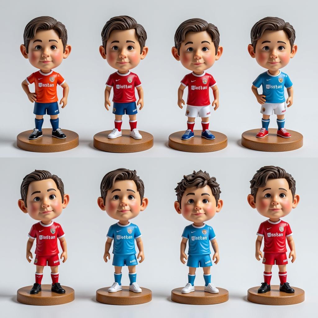 Haaland Bobble Heads in Different Football Kits