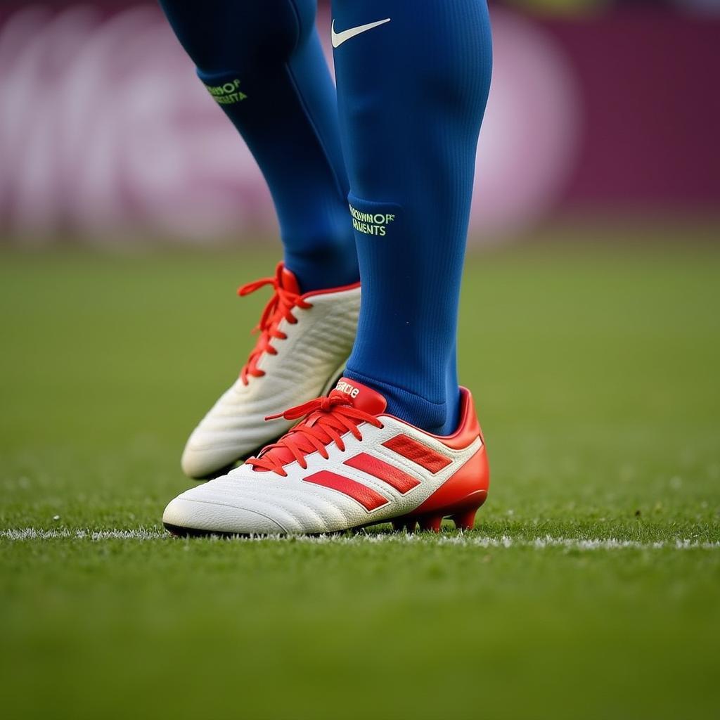 Erling Haaland's Football Boots Close-Up