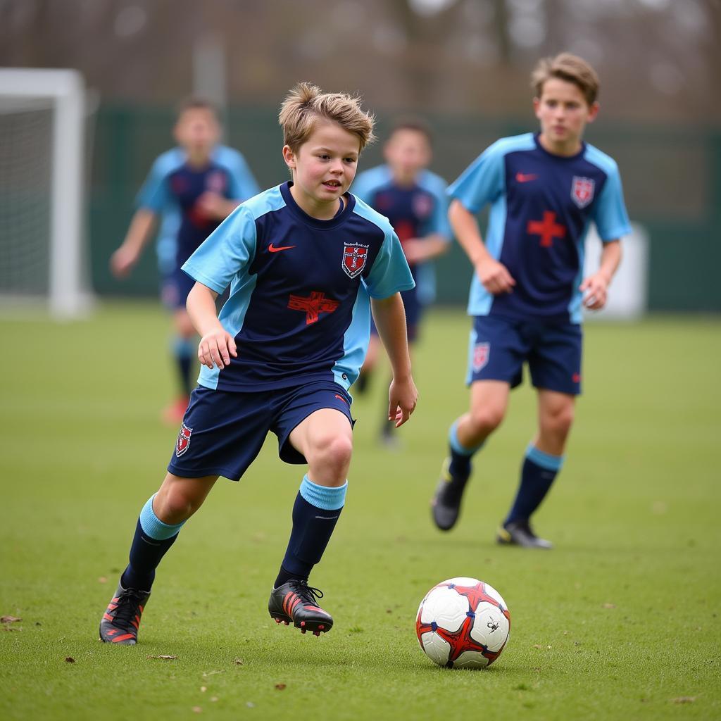 Erling Haaland playing for Bryne FK youth team