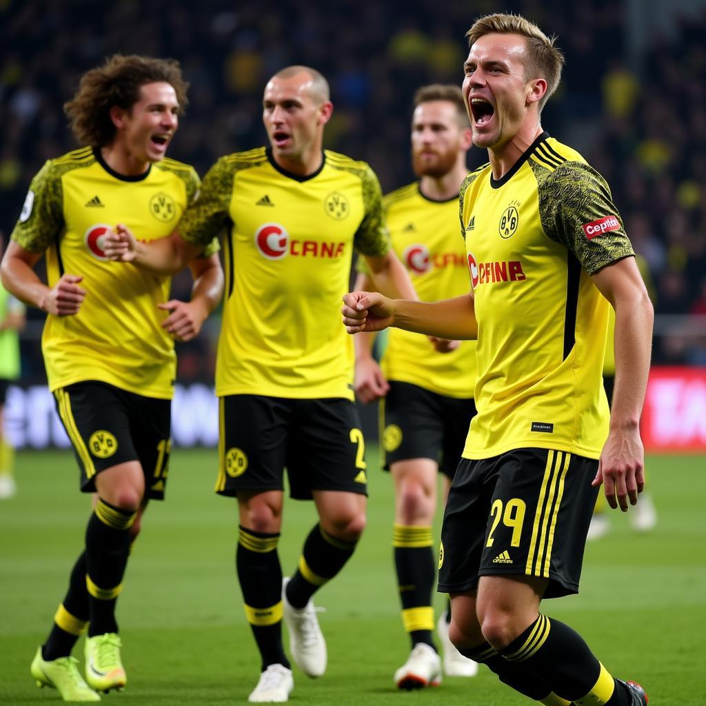 Erling Haaland Celebrating a Goal in the Bundesliga