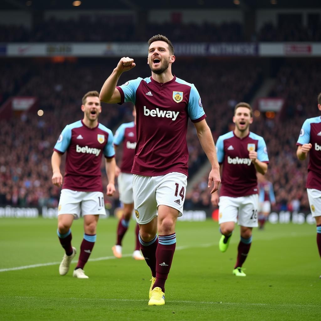 Haaland celebrates a goal against Burnley