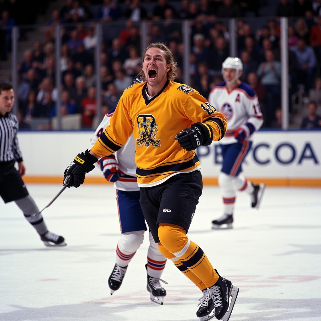 Haaland celebrating a goal with joy and passion