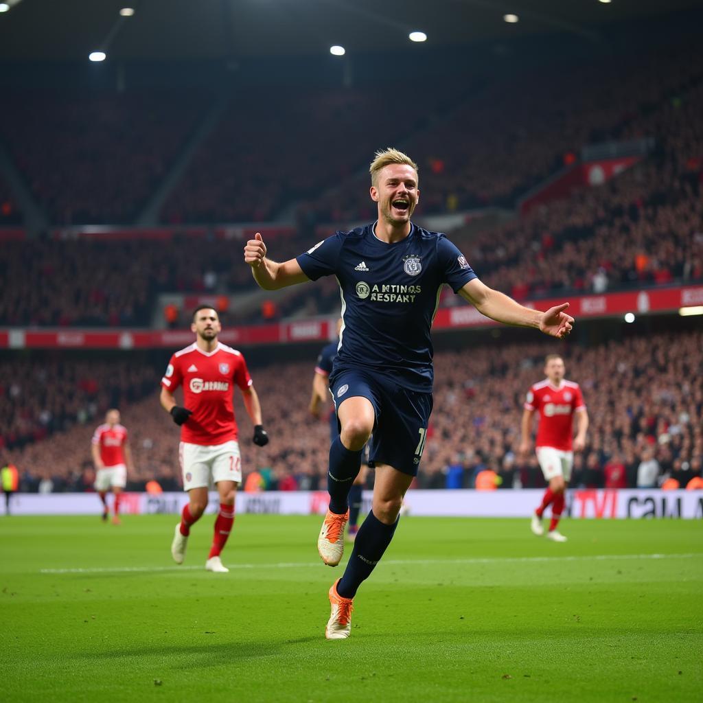 Haaland celebrates a Premier League Goal