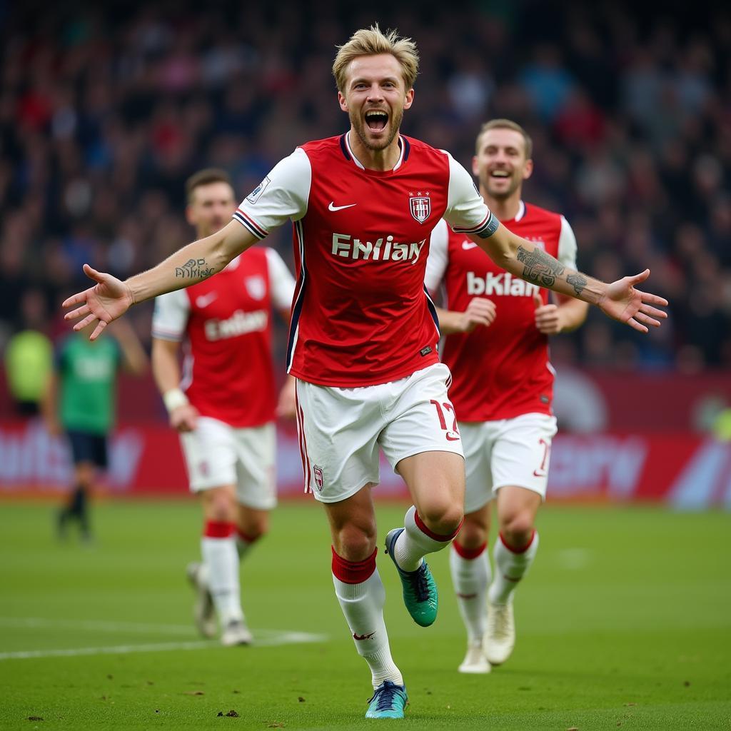 Erling Haaland celebrating a goal