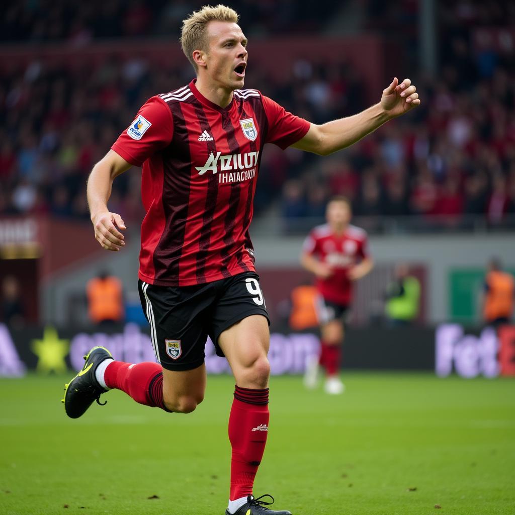 Erling Haaland celebrating a goal for his club