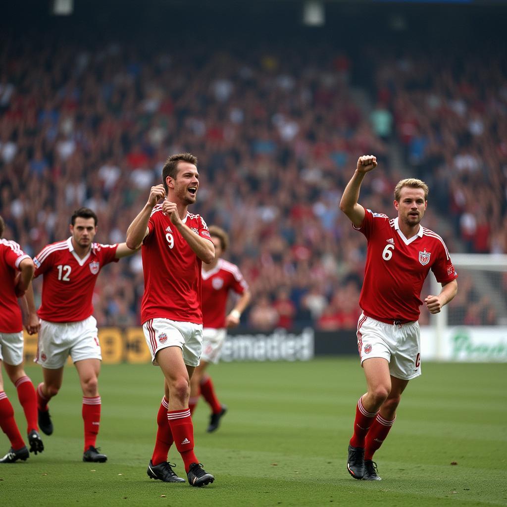 Erling Haaland celebrating a goal after scoring