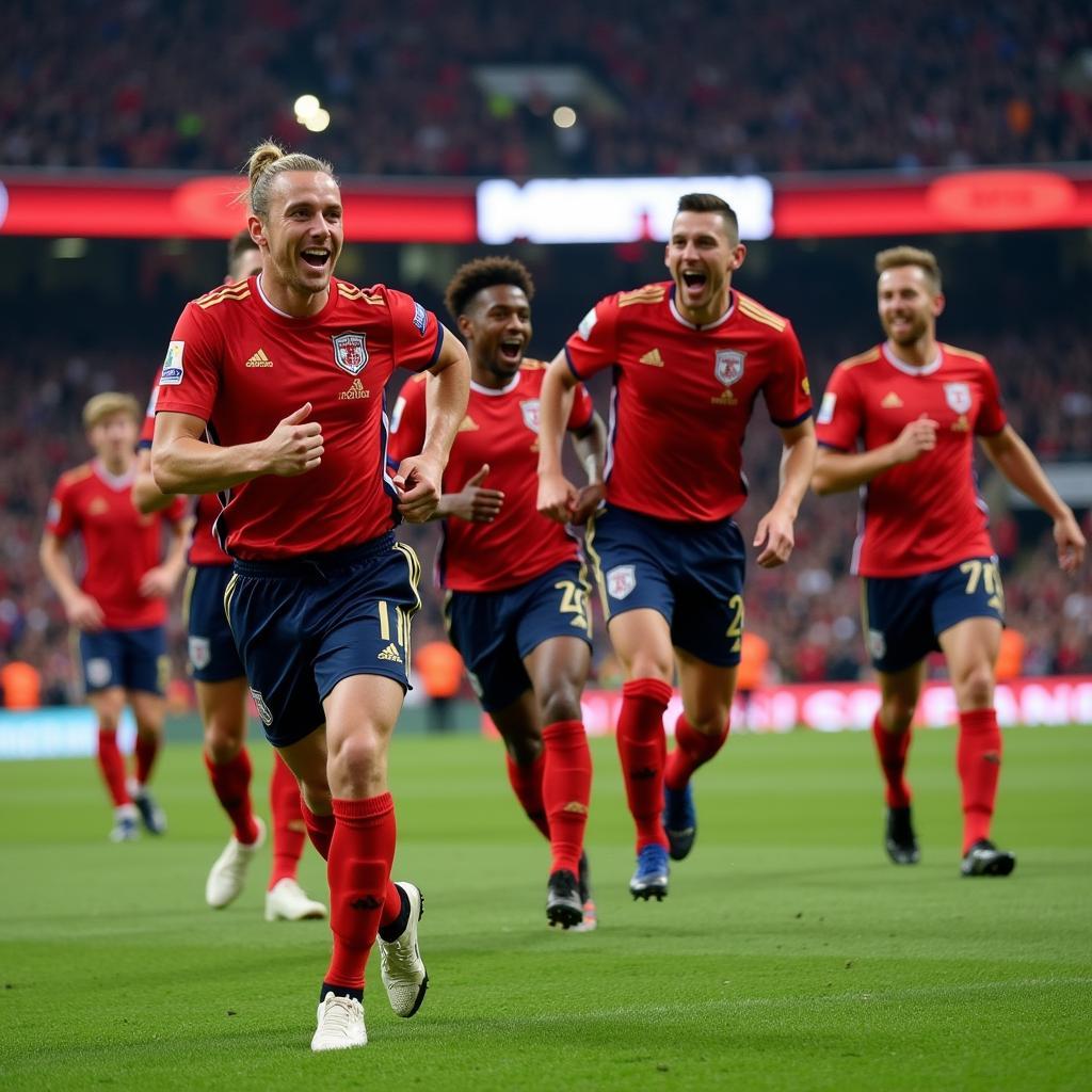 Erling Haaland celebrating a goal