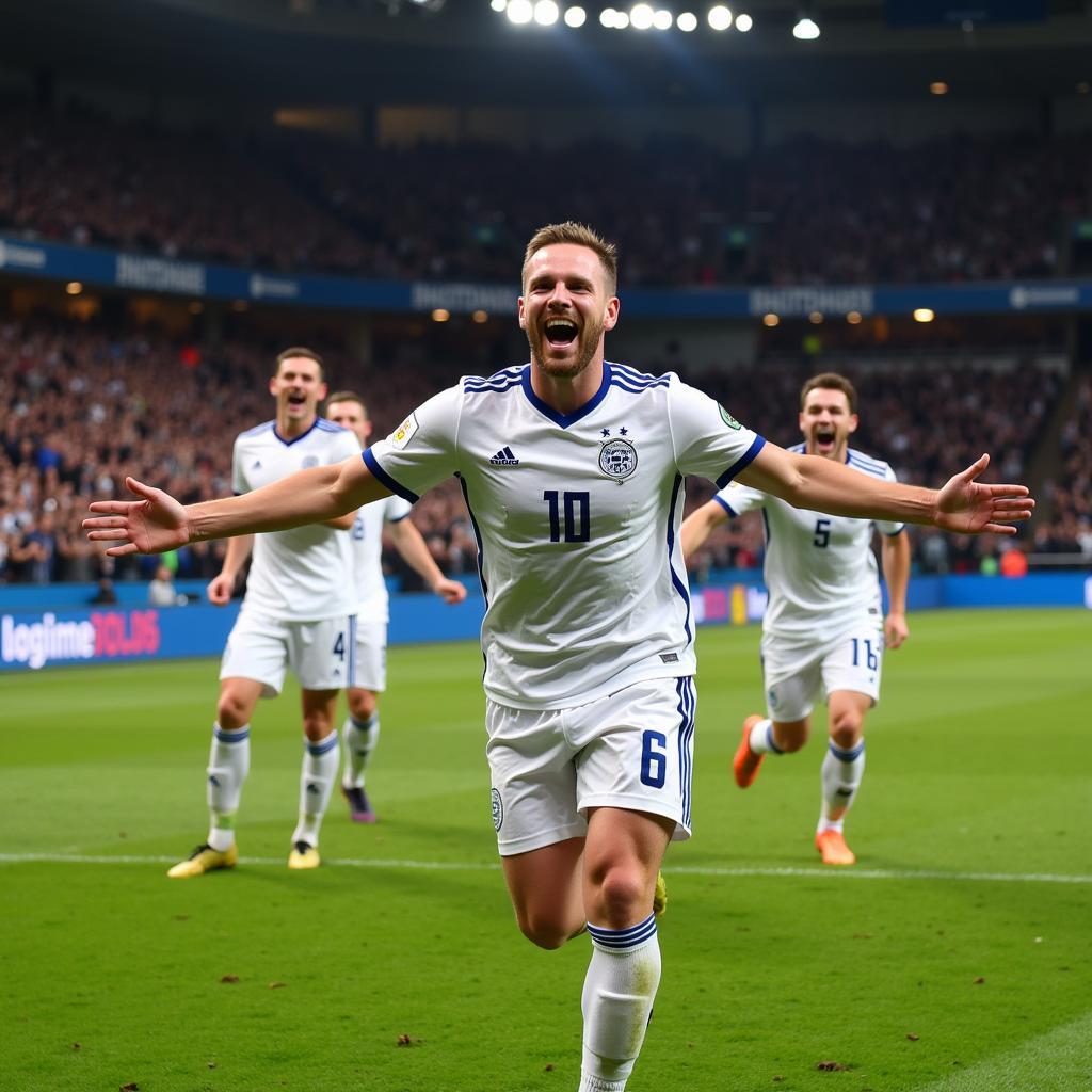 Haaland celebrating a goal