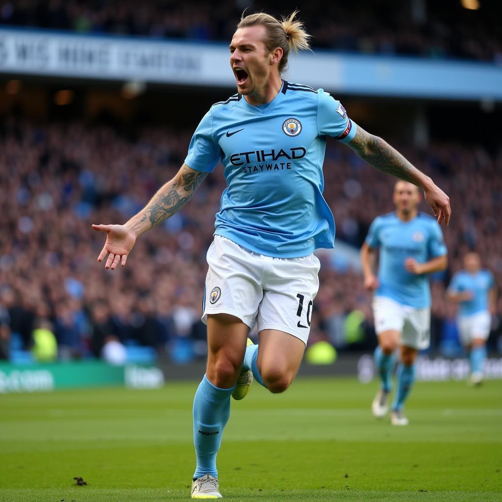 Haaland Celebrating a Premier League Goal