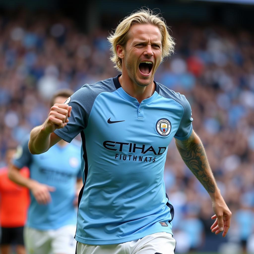 Haaland Celebrating a Goal for Manchester City