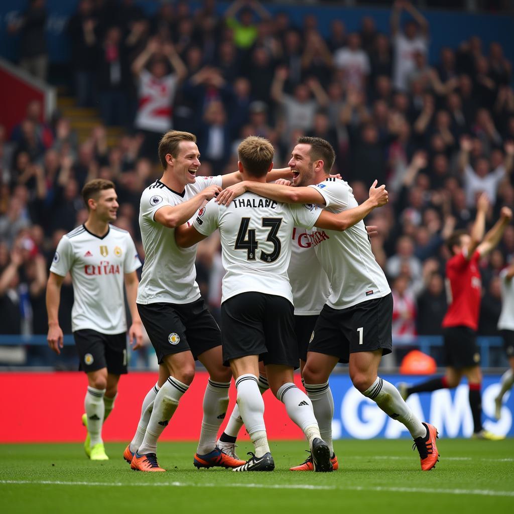 Haaland celebrates a goal after ghosting the defense