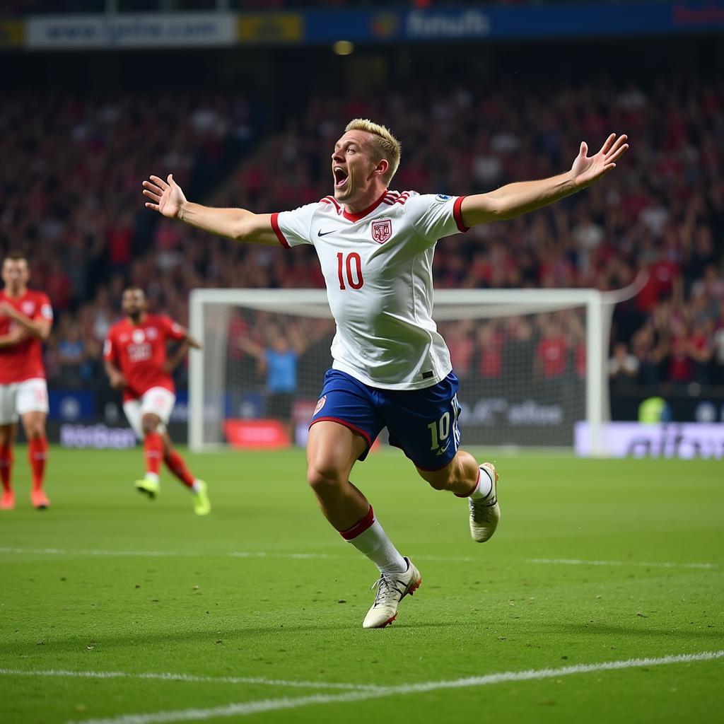 Erling Haaland celebrating a goal