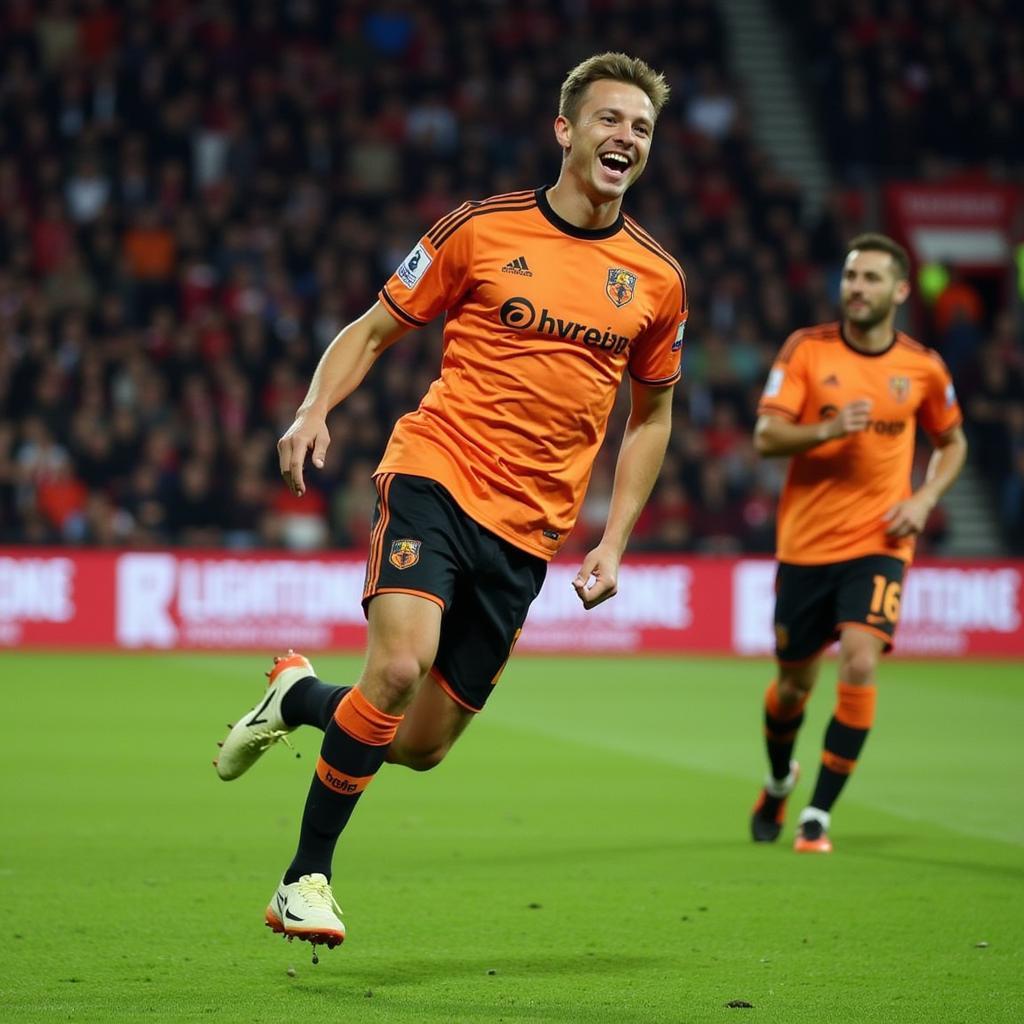 Haaland celebrating a goal against Brighton