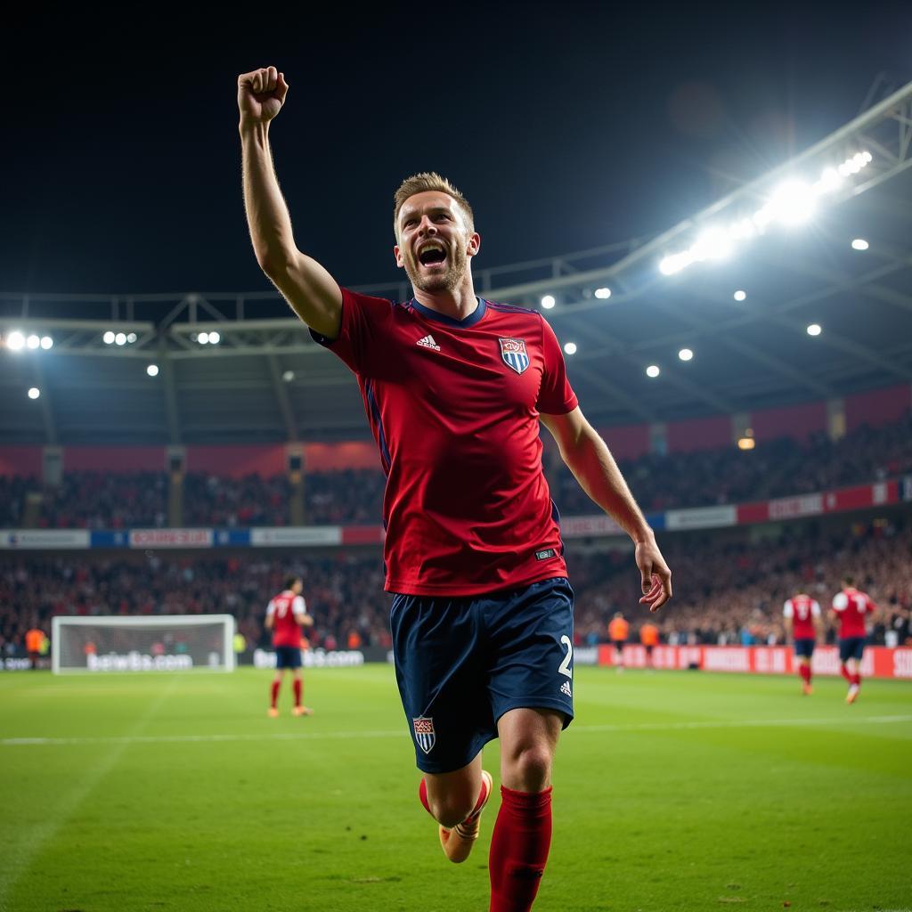 Haaland celebrates a Champions League Goal