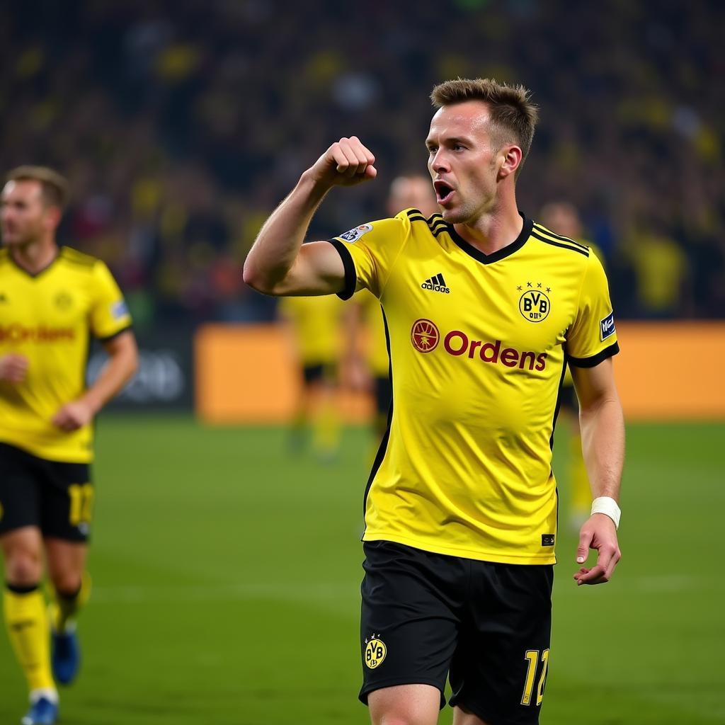 Haaland Celebrating a Goal for Dortmund