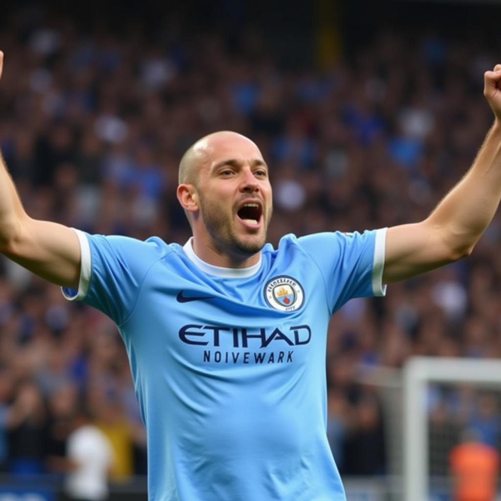 Erling Haaland Celebrating a Goal for Man City