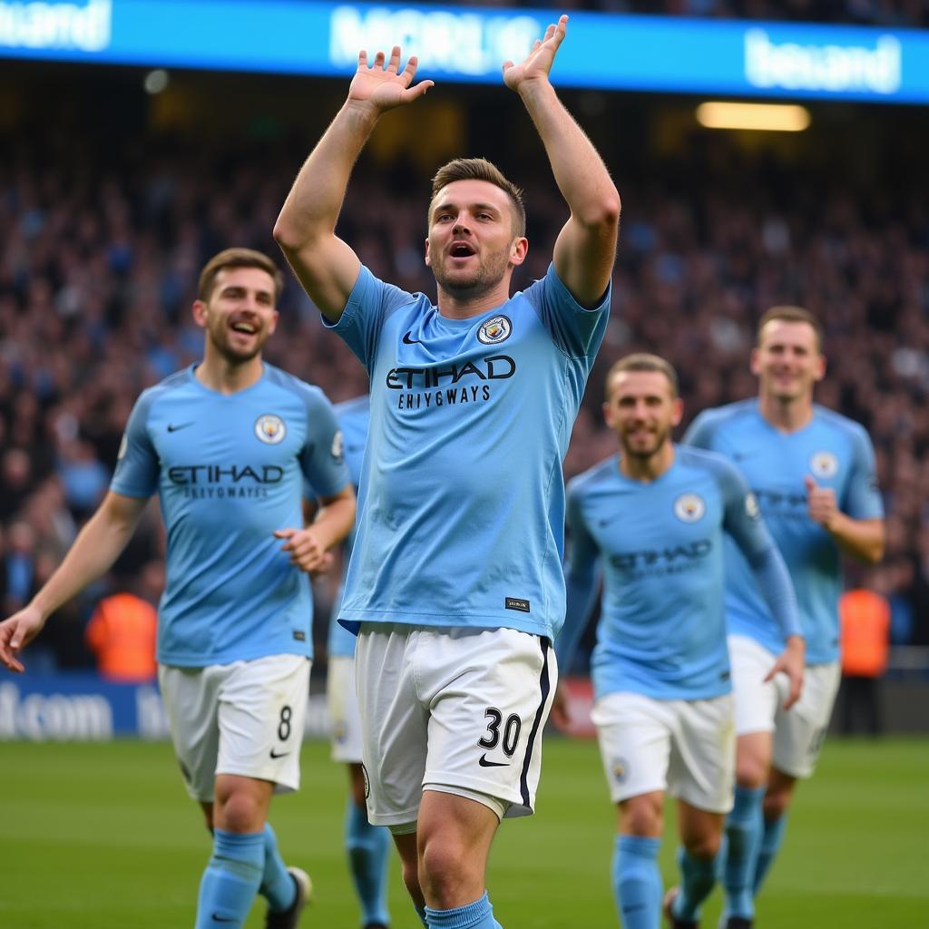 Haaland Celebrating a Goal for Manchester City