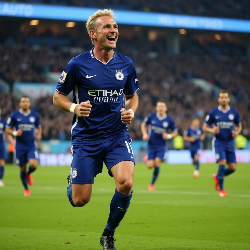 Haaland Celebrating a Goal for Manchester City