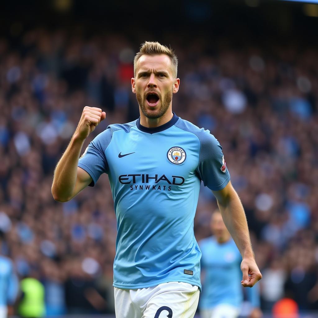 Erling Haaland Celebrating a Goal for Manchester City