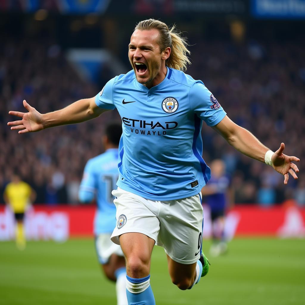 Haaland Celebrating a Goal for Manchester City