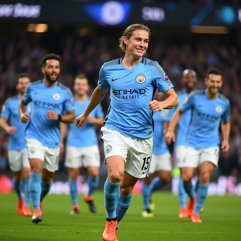 Haaland Celebrating a Goal for Manchester City