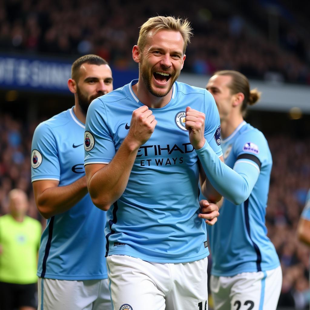 Haaland Celebrating a Goal for Manchester City