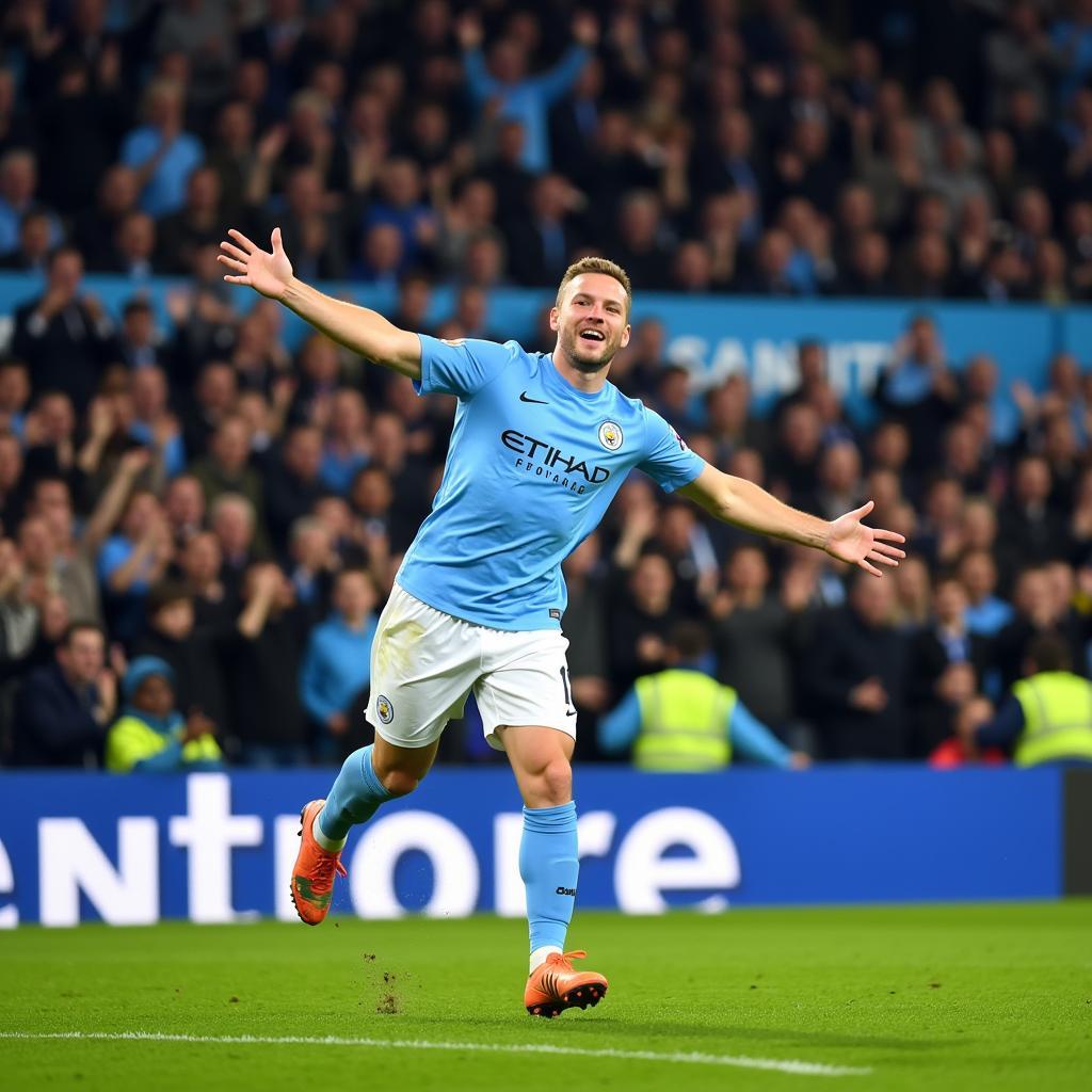 Haaland Celebrating Goal Manchester City