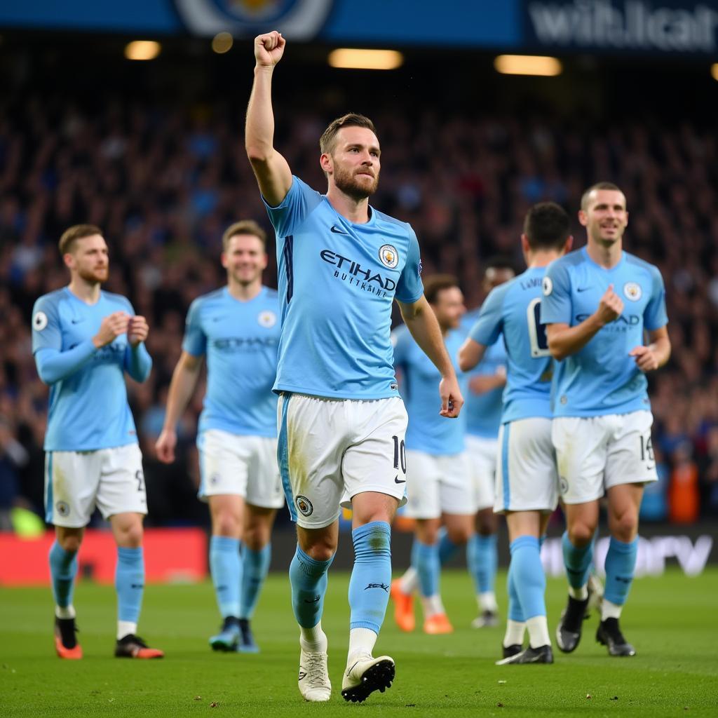 Erling Haaland Celebrating Goal for Manchester City