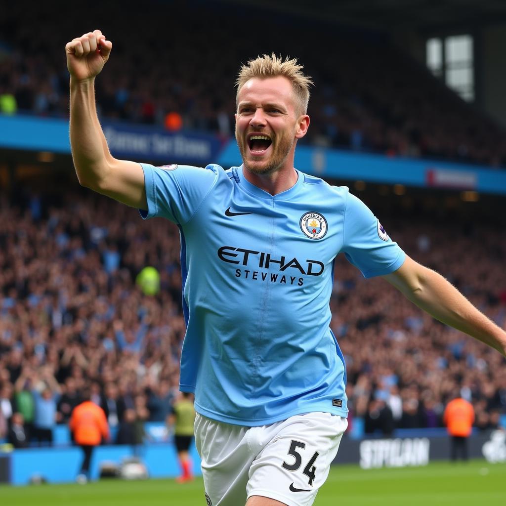 Haaland Celebrating a Goal for Manchester City