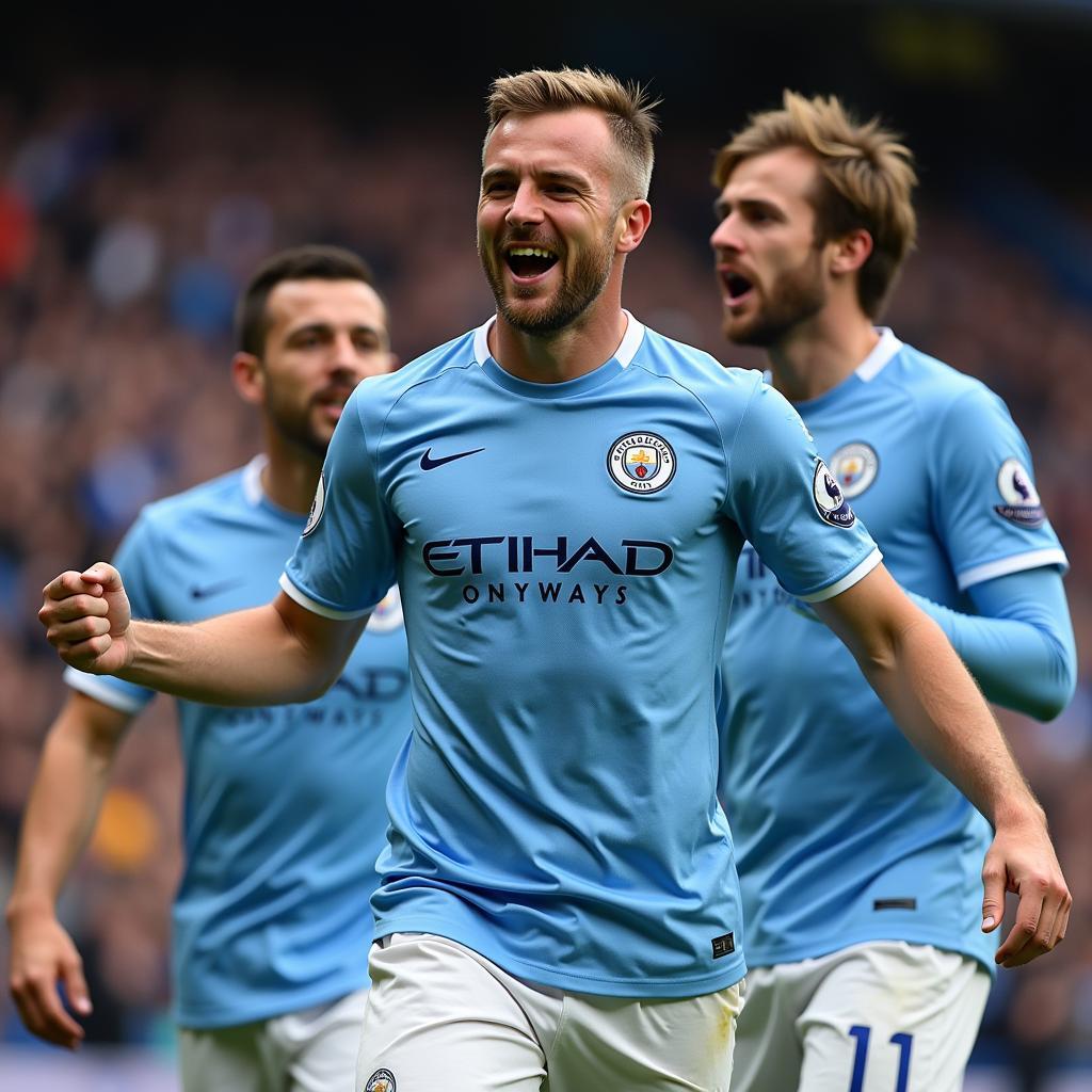 Haaland Celebrating a Goal for Manchester City