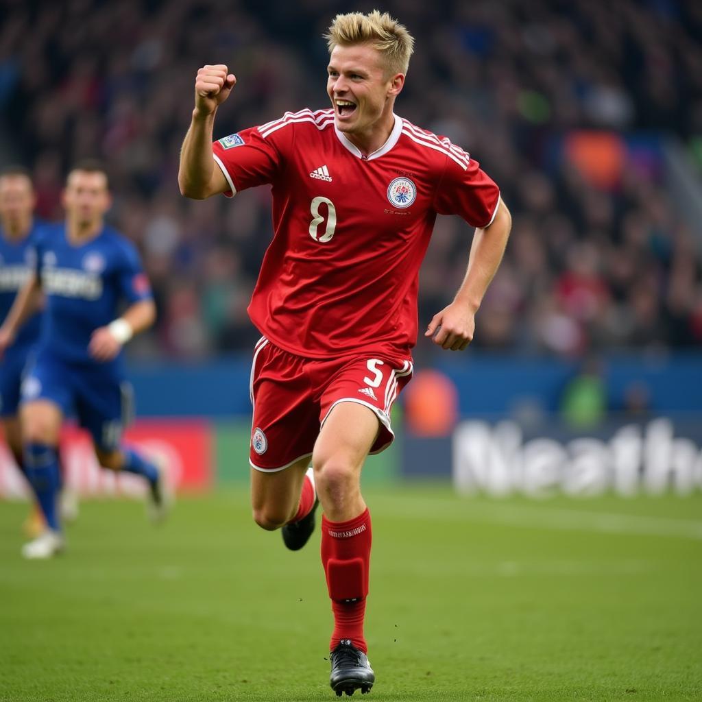 Haaland celebrating a goal at Molde