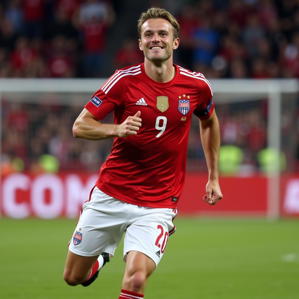 Erling Haaland celebrating a goal for Norway