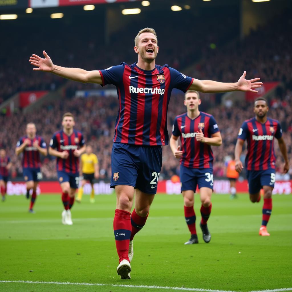 Haaland Celebrating a Goal in the Premier League