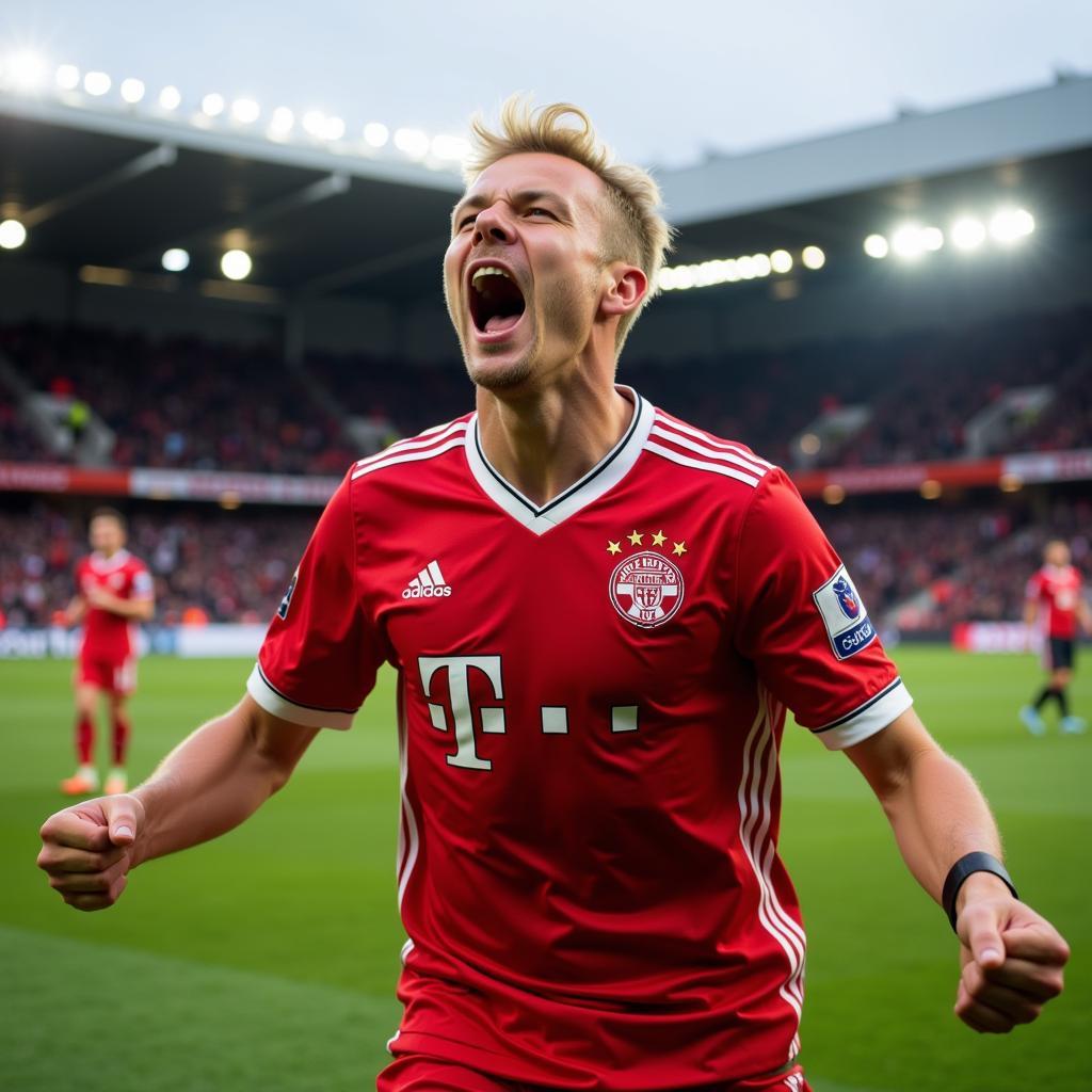 Erling Haaland celebrates after scoring a goal in the Premier League