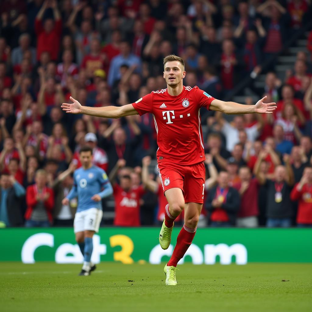 Haaland Celebrating a Goal with Fans