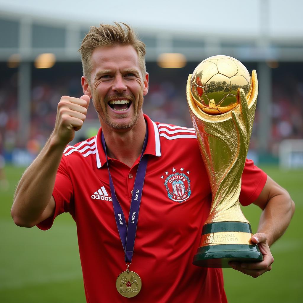 Erling Haaland Celebrating a Golden Boot Win