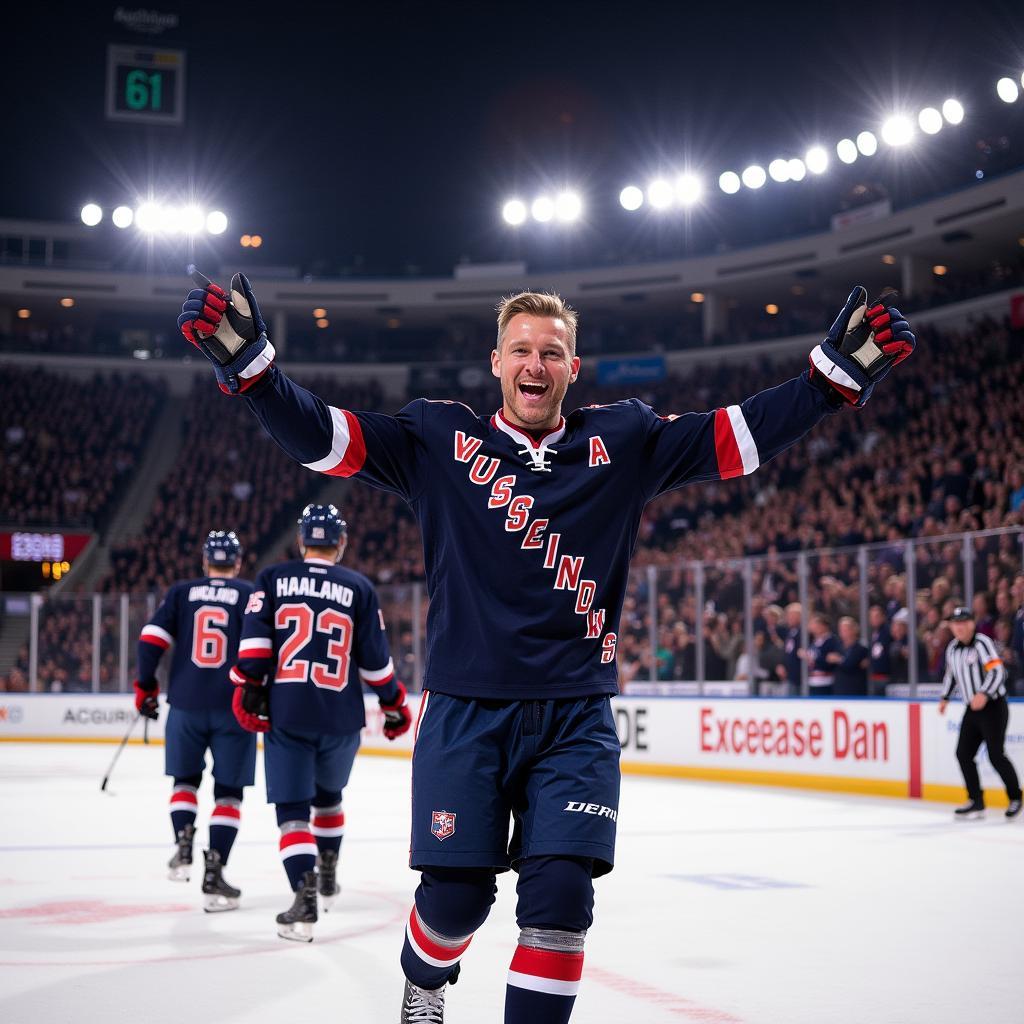 Erling Haaland Celebrating a Hat-trick