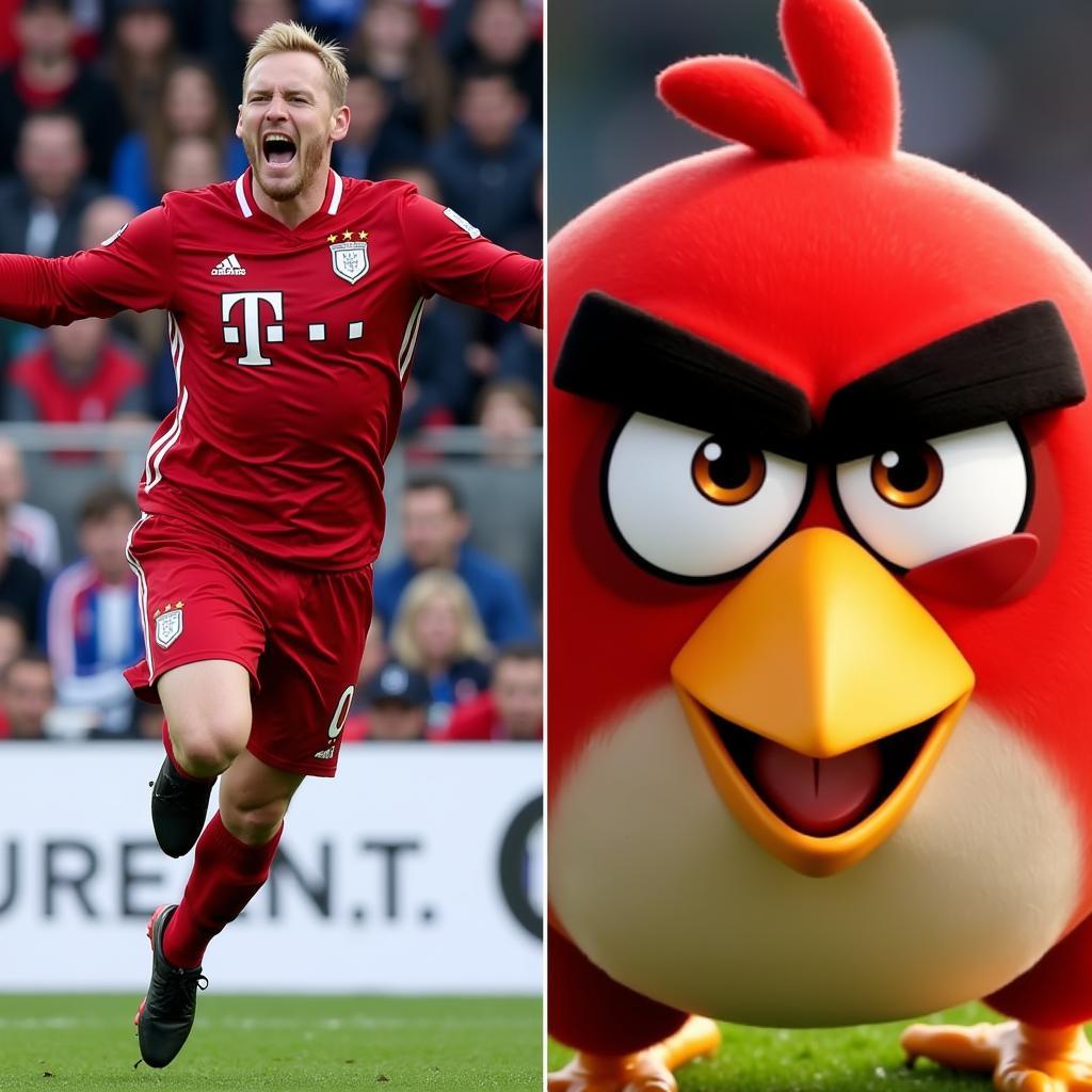 Haaland Angry Bird Celebration Comparison