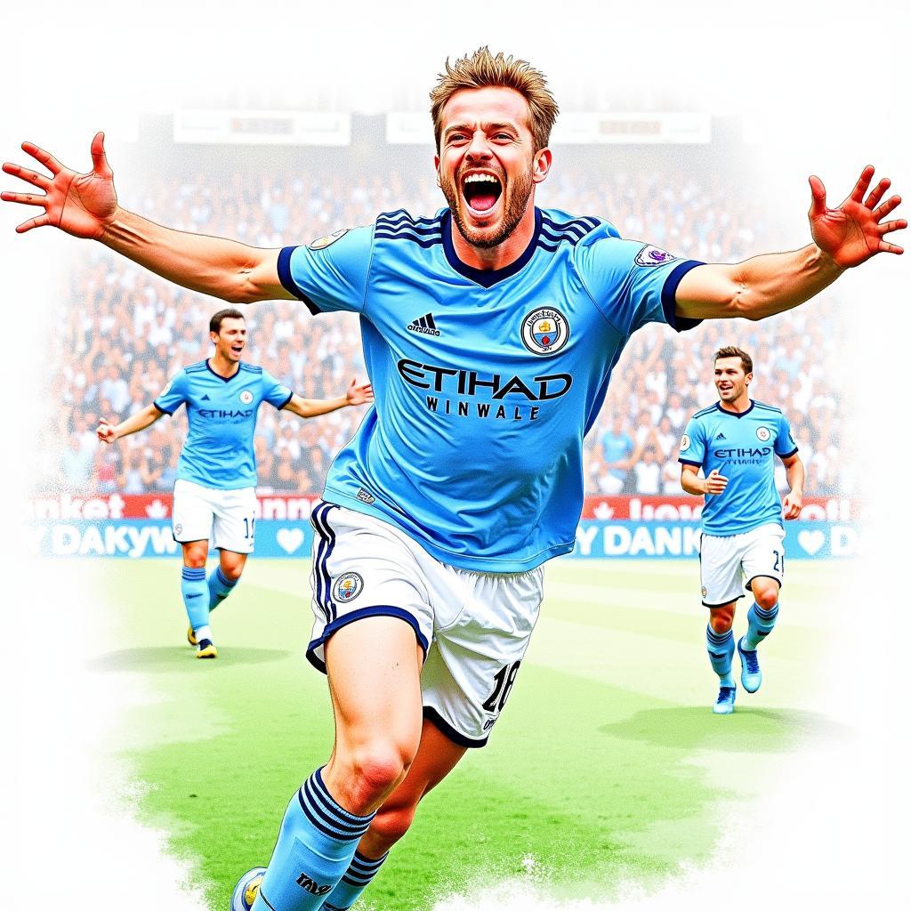 Haaland Goal Celebration Drawing Man City