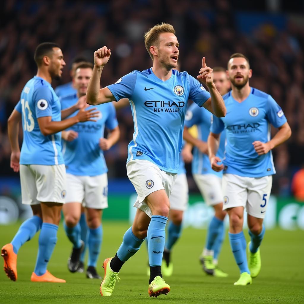 Haaland Celebrating a Goal for Manchester City